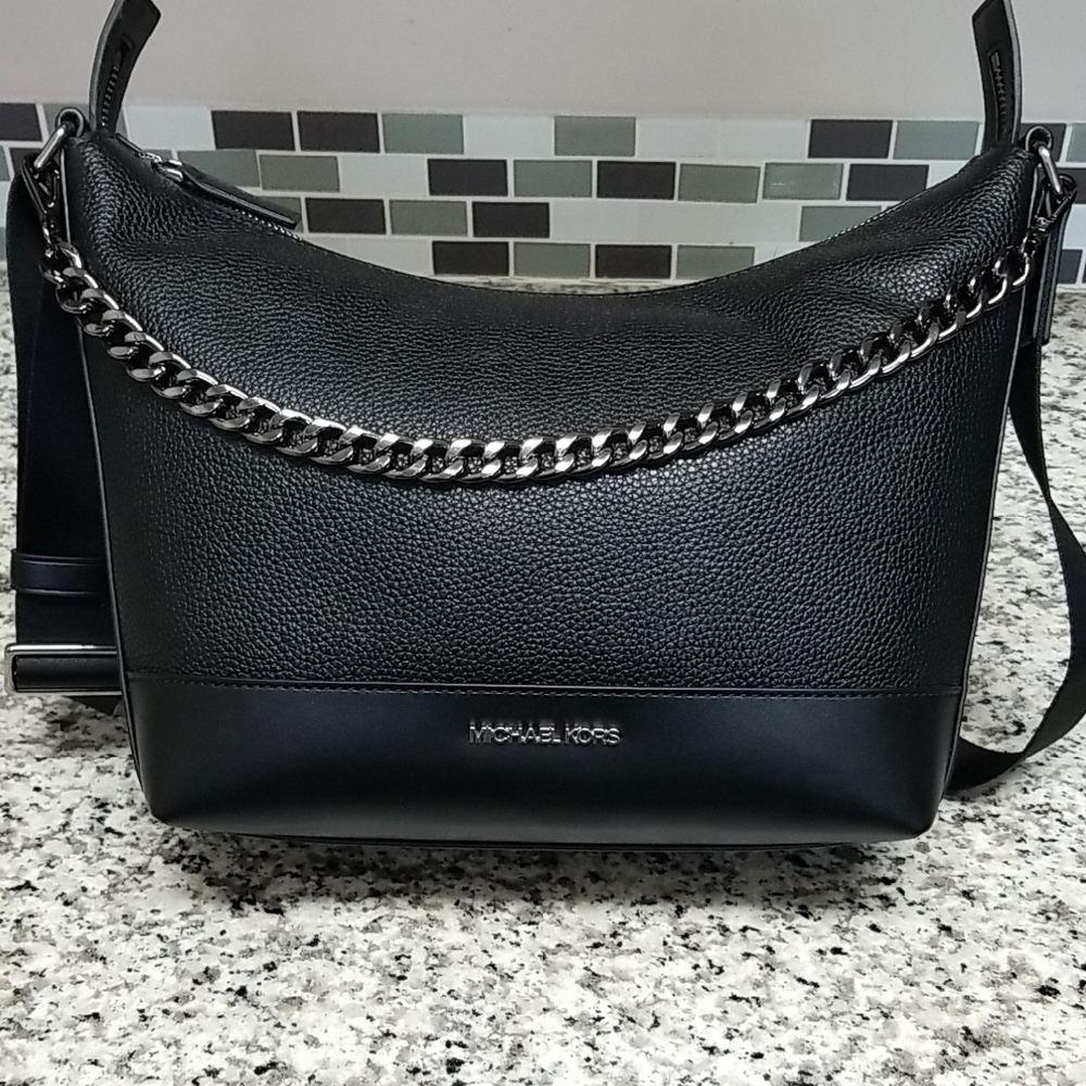 MICHAEL KORS LEATHER BAG, BLACK